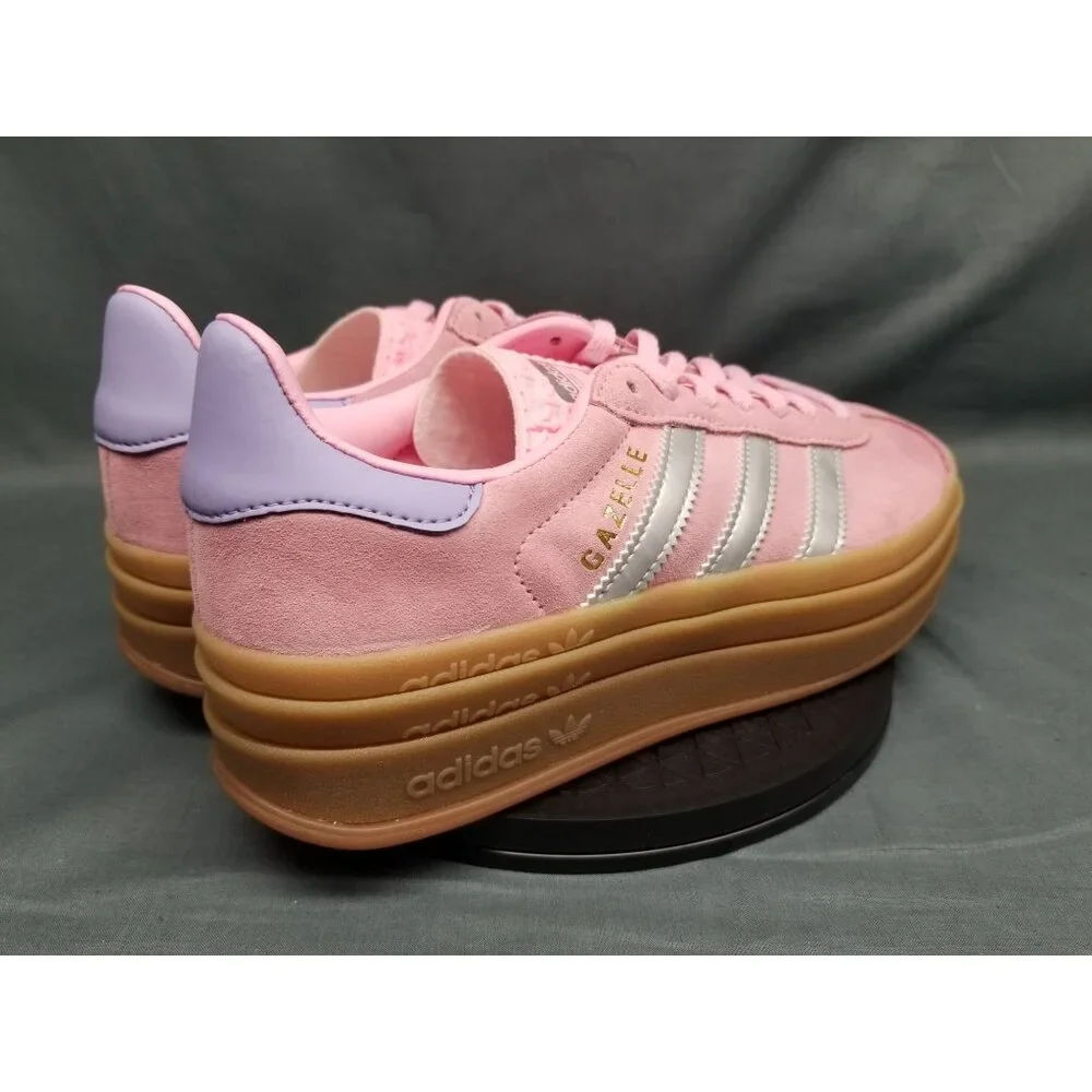 Adidas Gazelle Bold J Sneakers Suede Pink Silver Girls Size 4.5 DISPLAY MODEL! - Picture 13 of 15